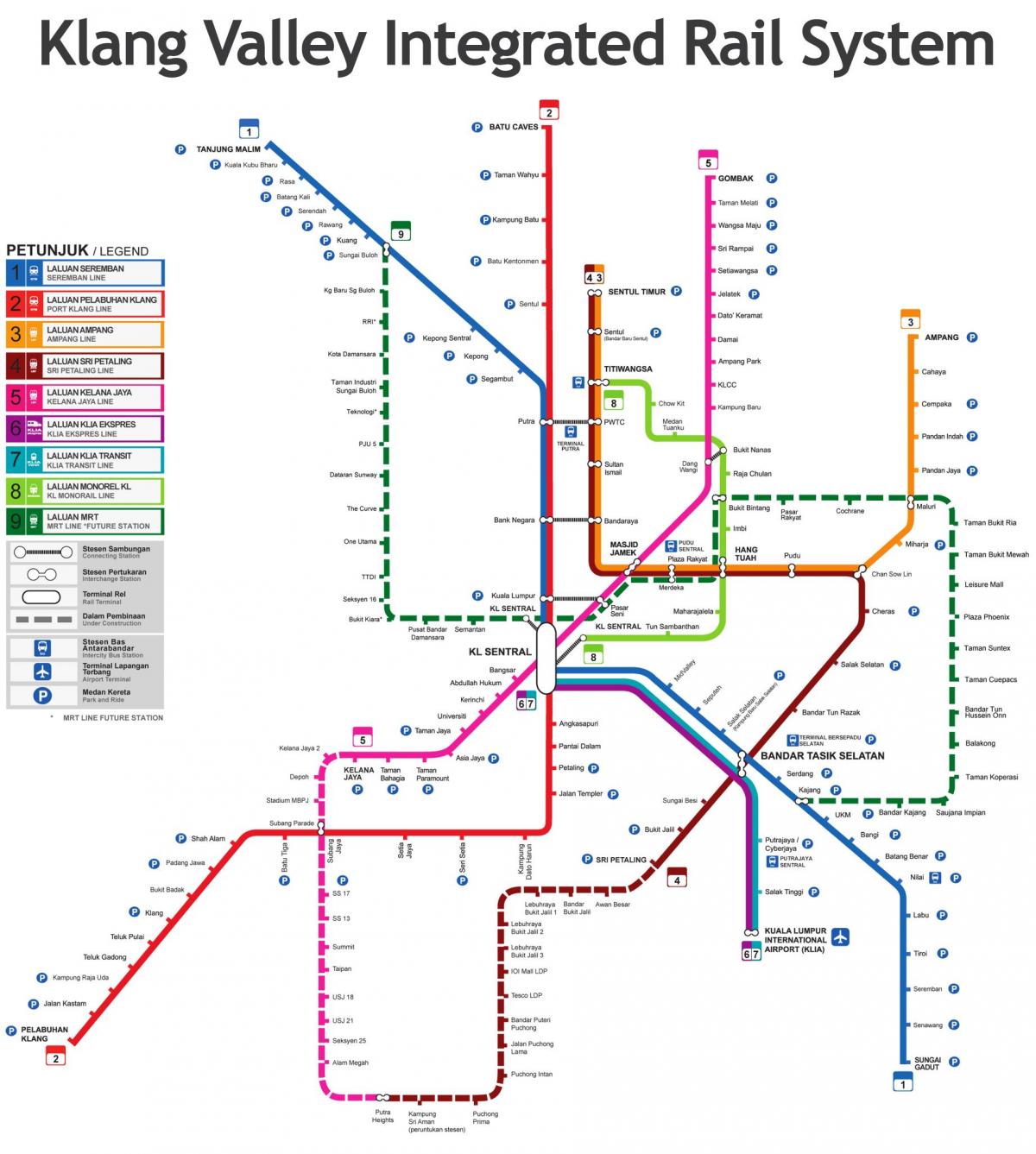 lrt línia mapa malàisia