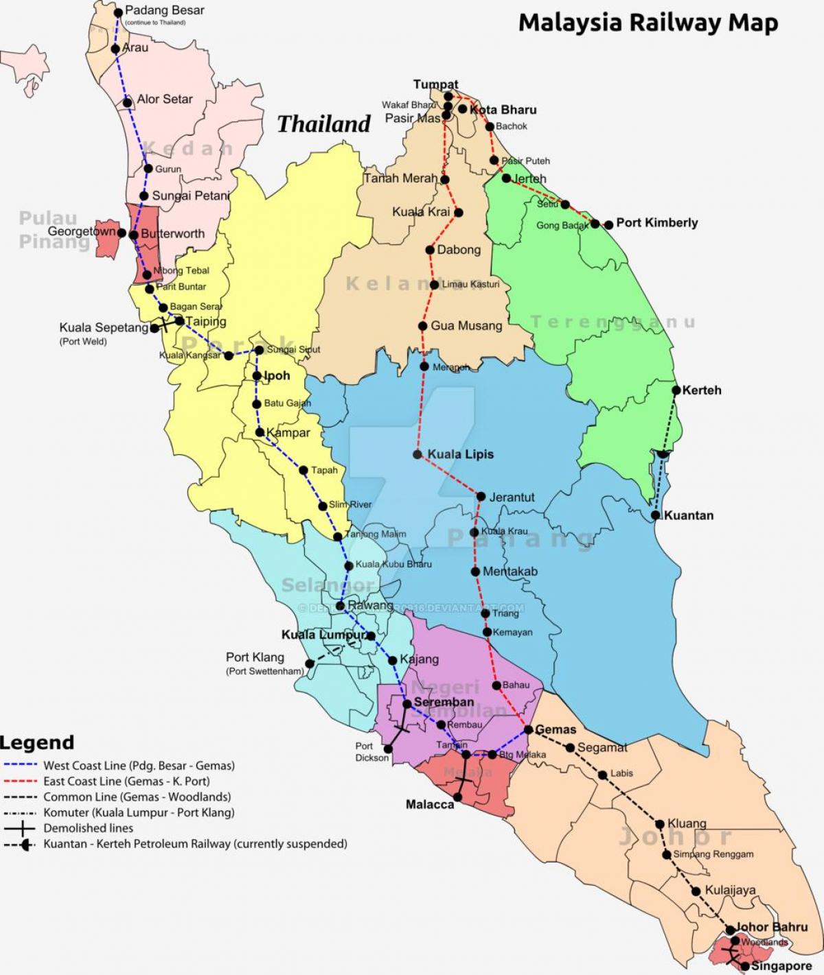 tren mapa de malàisia