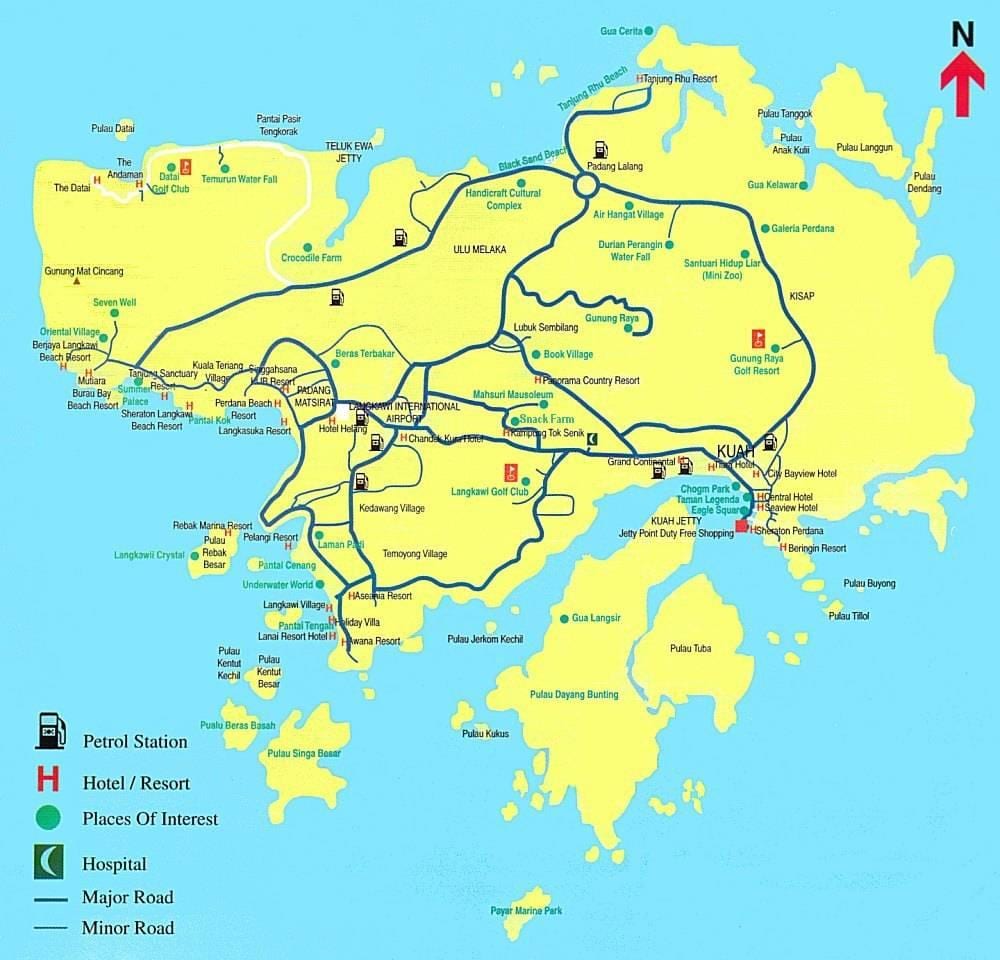 mapa de malàisia i de langkawi