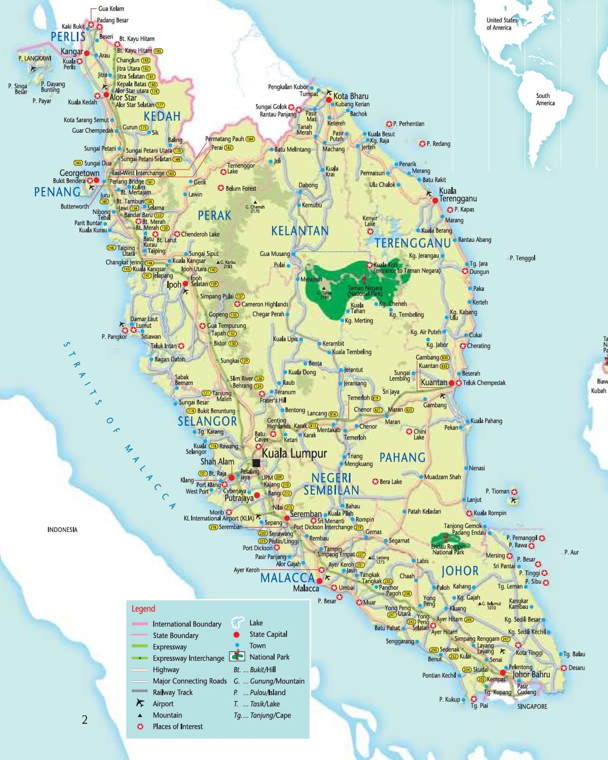 malàisia mapa de carreteres i autopista guia