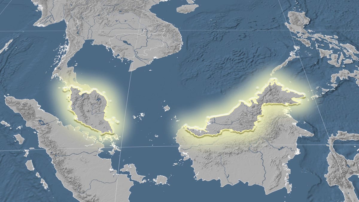 mapa de malàisia elevació 