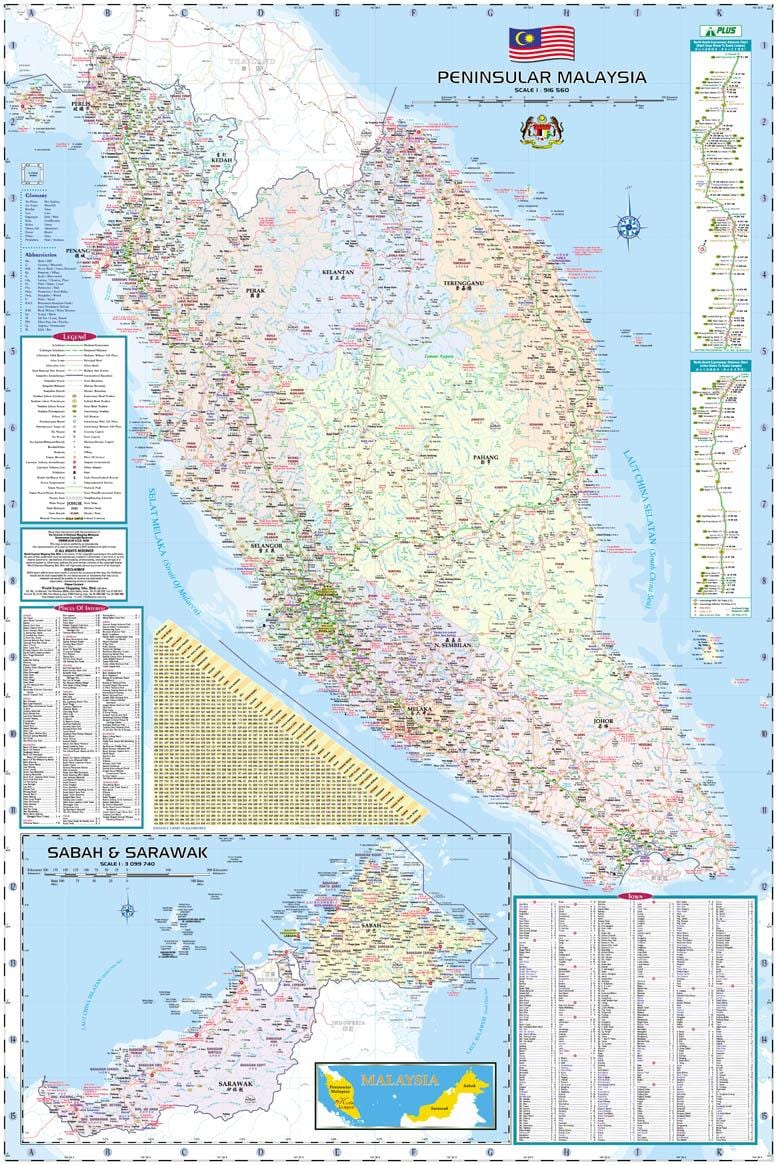mapa de malàisia mapa de carreteres i autopista guia
