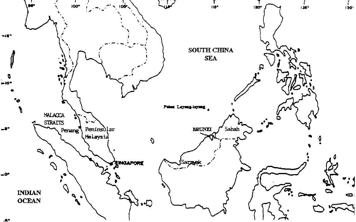 mapa de malàisia mapa de dibuix