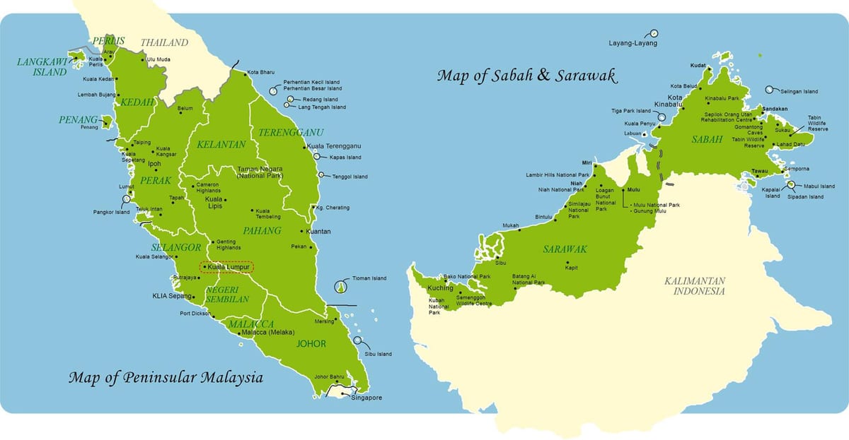 malàisia complet mapa