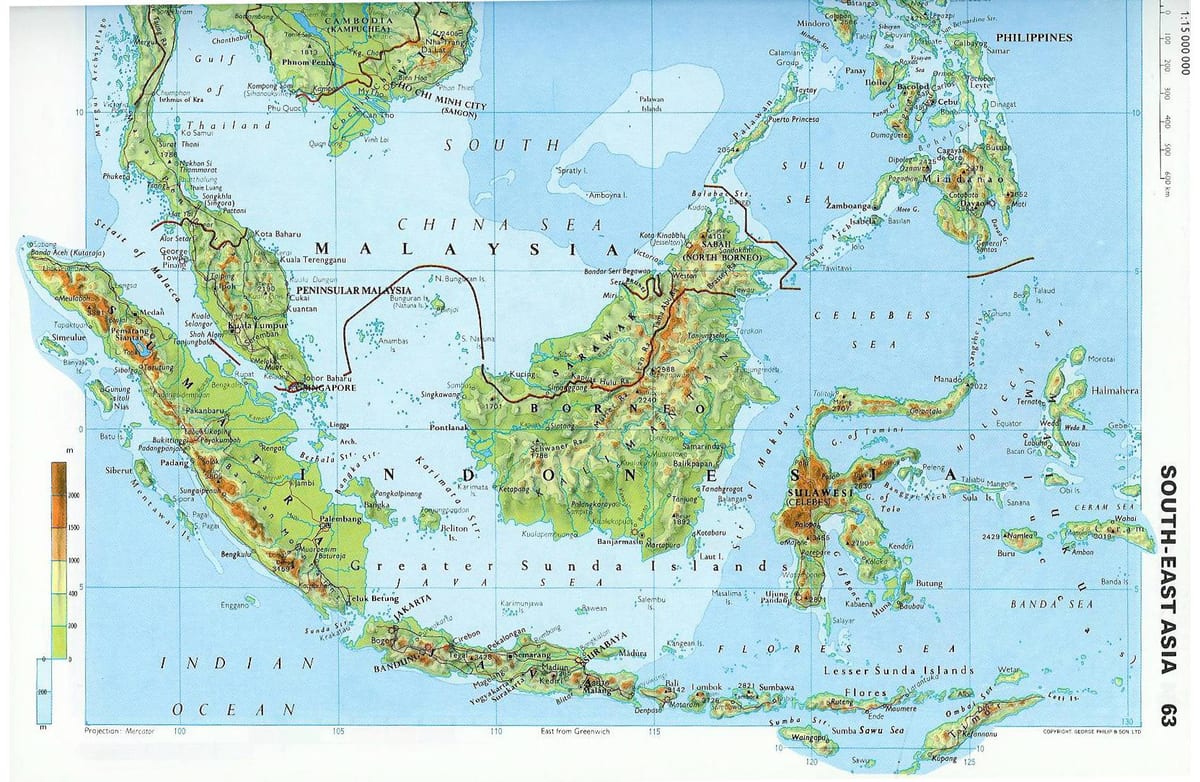 mapa de malàisia topogràfic