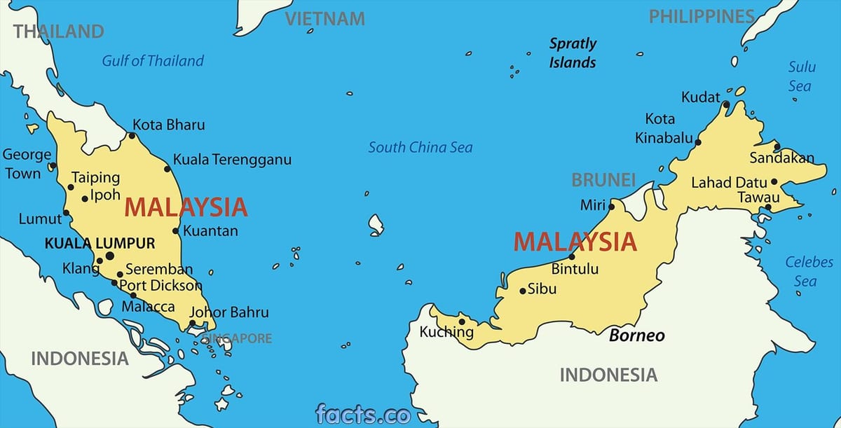 un mapa de malàisia