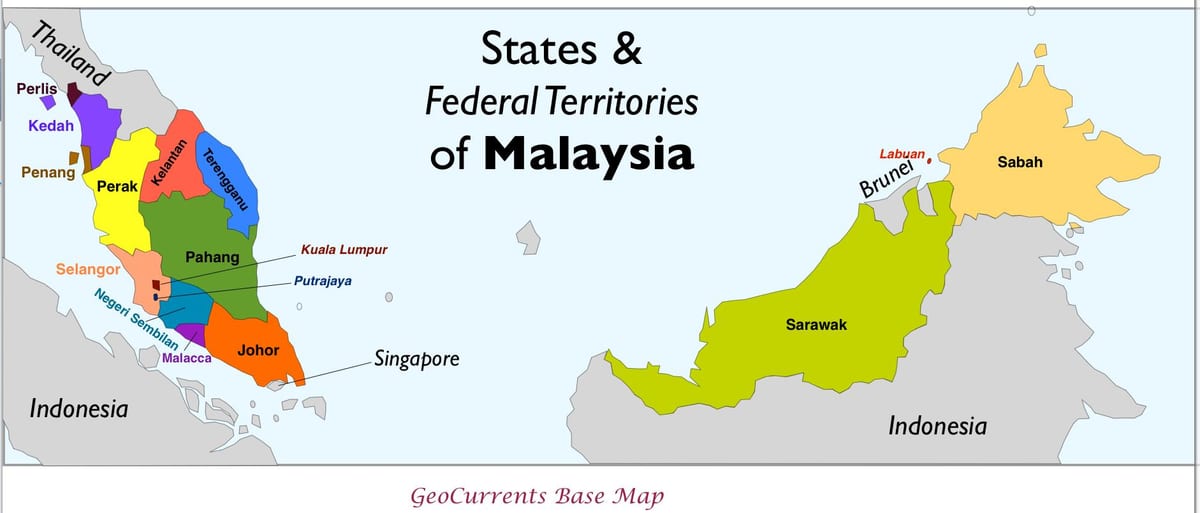 mapa de la província de malàisia