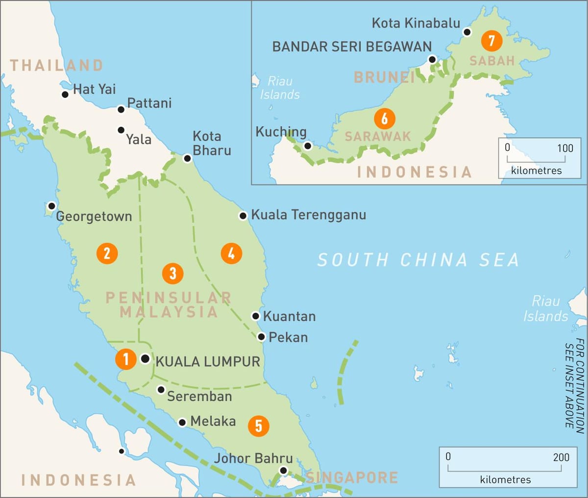 malàisia regions mapa
