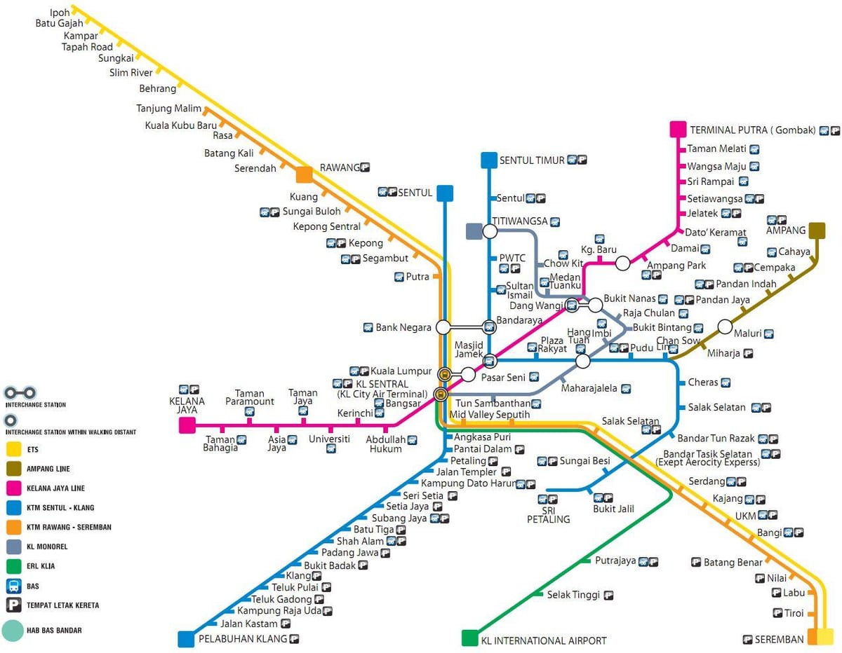 transport públic el mapa de malàisia