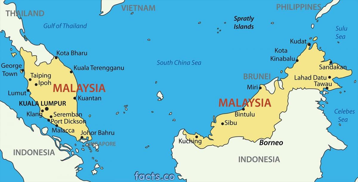 un mapa de malàisia