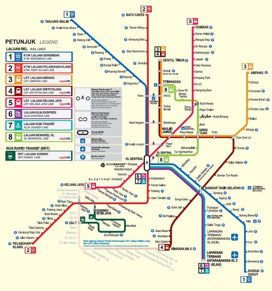malàisia mrt mapa 2016