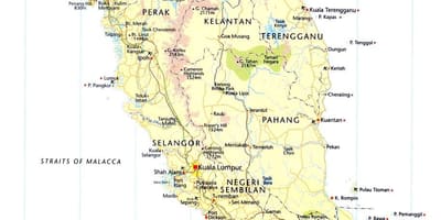 Malàisia mapa de carreteres direccions