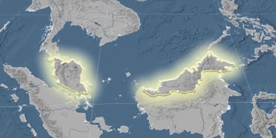 Mapa de malàisia elevació 