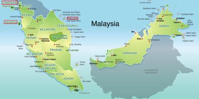 Mapa de malàisia i de les illes