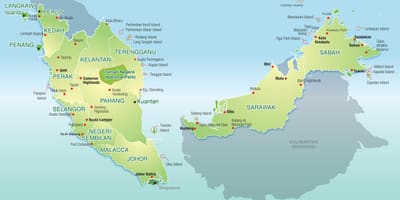 Mapa de malàisia muntanyes