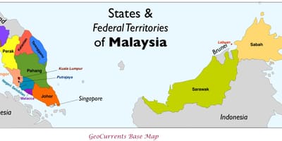 Mapa de la província de malàisia