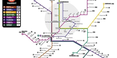 Mapa de malàisia de transport