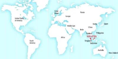 Mapa del món que mostra malàisia
