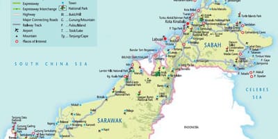 Mapa de carreteres de la península de malàisia