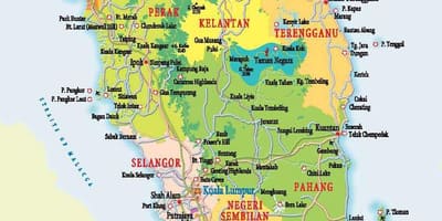 Mapa de l'oest de malàisia